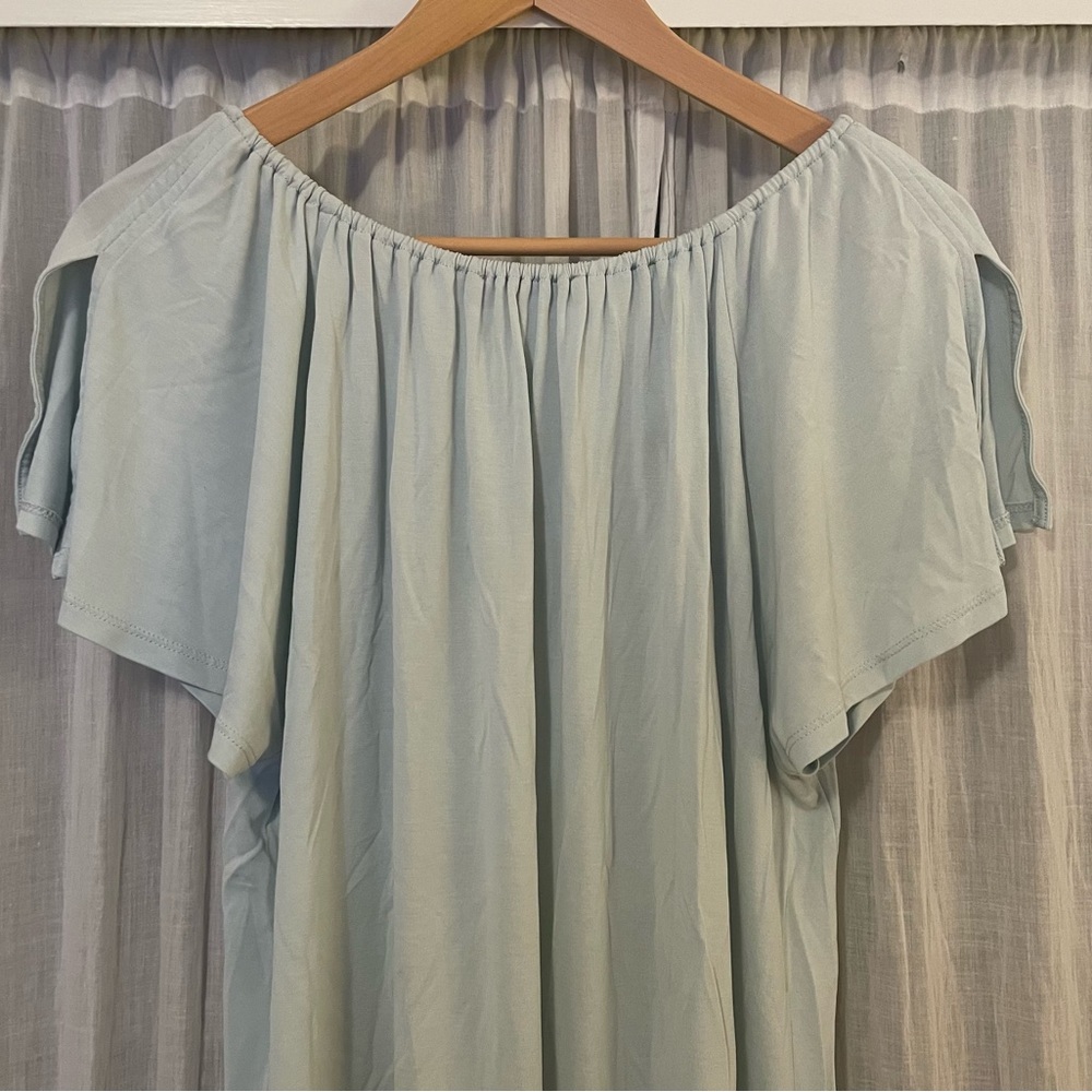 LOFT Silky Split-shoulder Ballet Neck Top